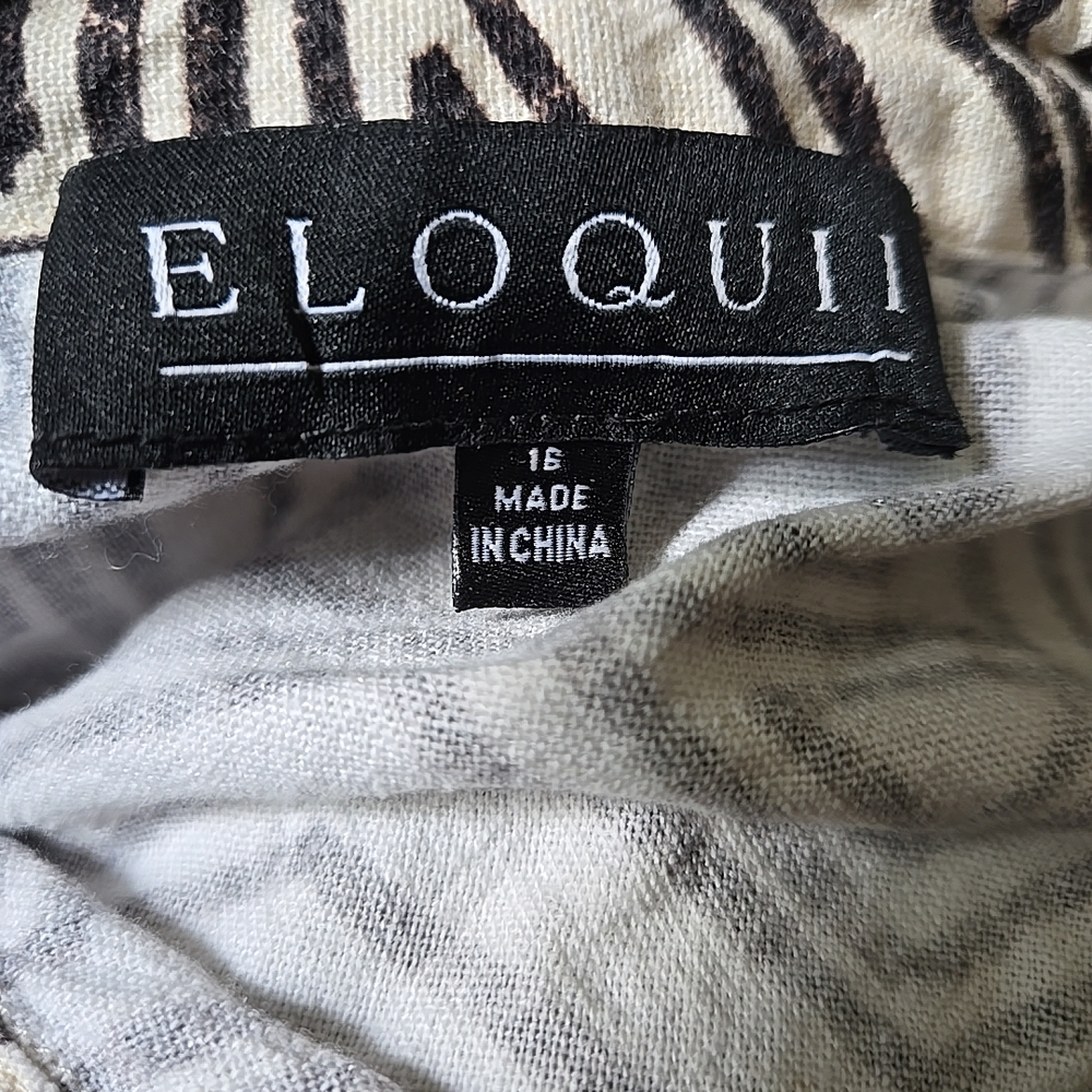 Eloquii Black and White Casual Button Down Shirt - Picture 3 of 3